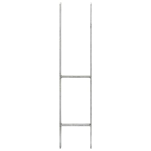 Hegnspløkker 6 stk. 12x6x60 cm galvaniseret stål sølvfarvet