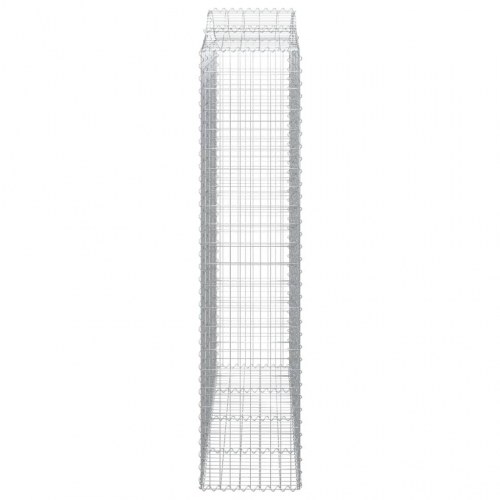 Buede gabionkurve 2 stk. - 200×50×220/240 cm i galvaniseret jern