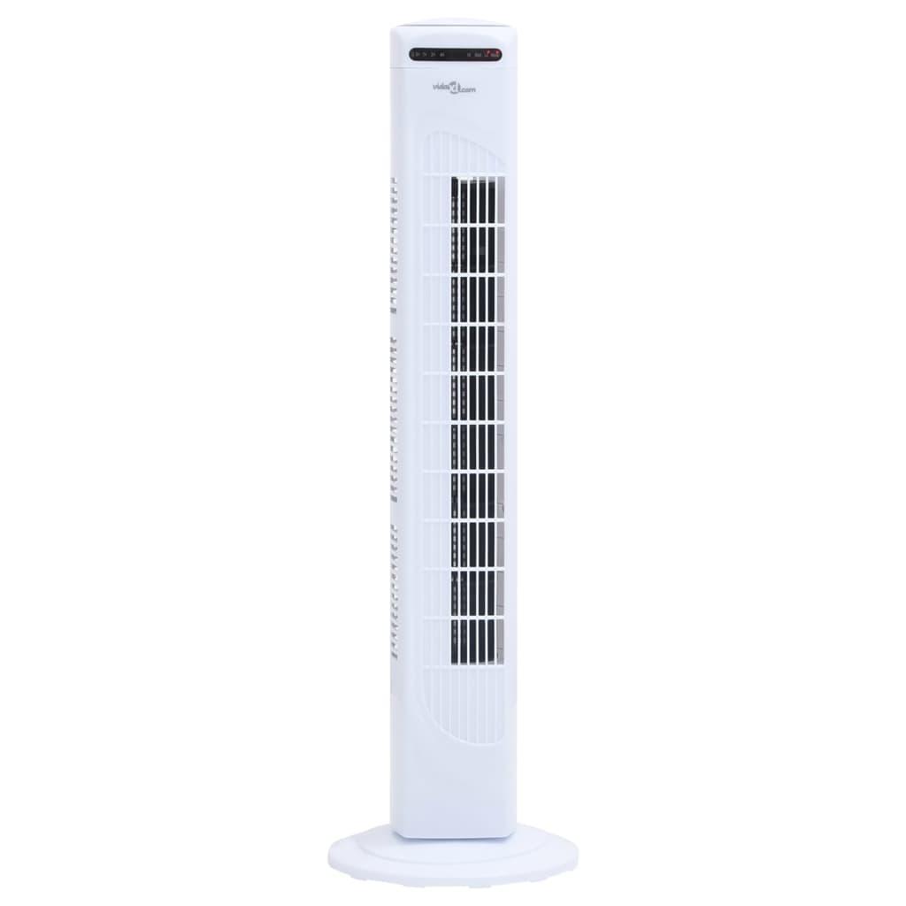 Tårnventilator med fjernbetjening og timer Φ24x80 cm hvid