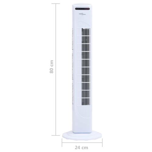 Tårnventilator med fjernbetjening og timer Φ24x80 cm hvid