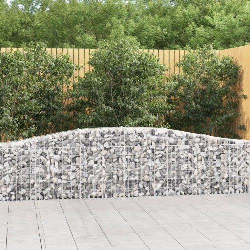 Buede gabionkurve - 10 stk. 400 × 30 × 60/80 cm i galvaniseret jern
