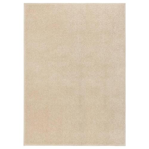 Gulvtæppe 140x200 cm kort luv beige