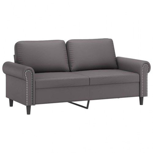 2-personers sofa i kunstlæder - grå, sædebredde 140 cm