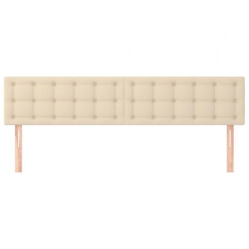 Sengegavl i stof - 200 × 5 × 78/88 cm, cremefarvet