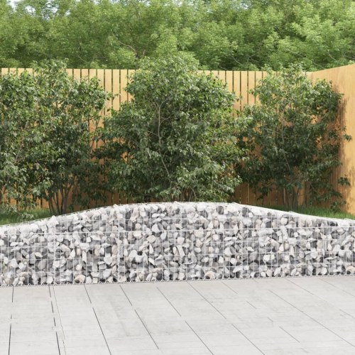 Buede gabionkurve - 5 stk., 400×30×40/60 cm i galvaniseret jern