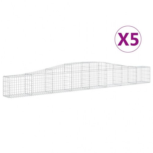 Buede gabionkurve - 5 stk., 400×30×40/60 cm i galvaniseret jern
