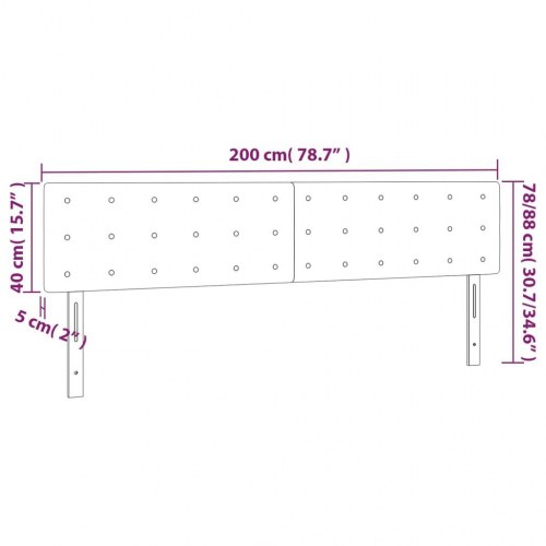 Sengegavl i stof - 200 × 5 × 78/88 cm, cremefarvet