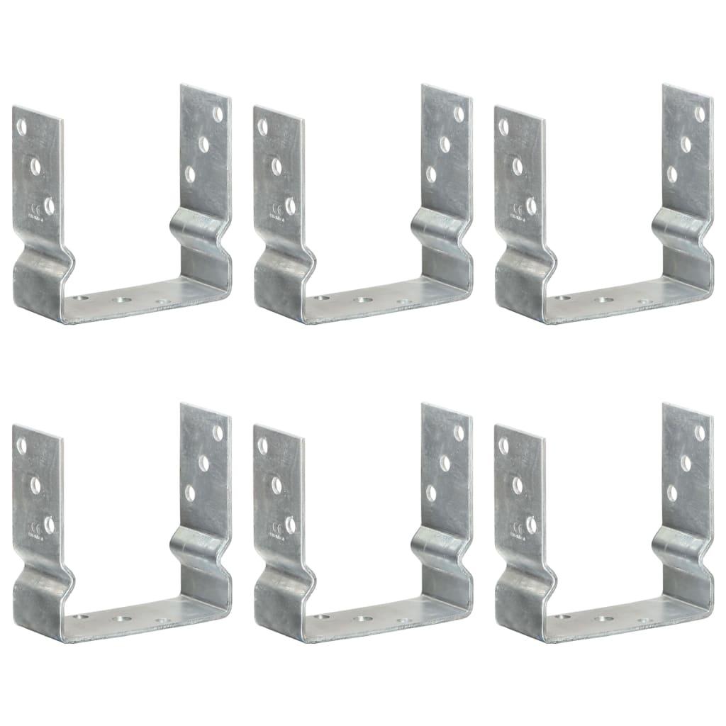 Jordankre 6 stk. 14x6x15 cm galvaniseret stål sølvfarvet
