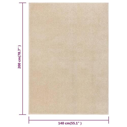 Gulvtæppe 140x200 cm kort luv beige