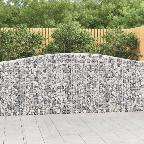 Buede gabionkurve - 6 stk. 400 × 30 × 100/120 cm i galvaniseret jern