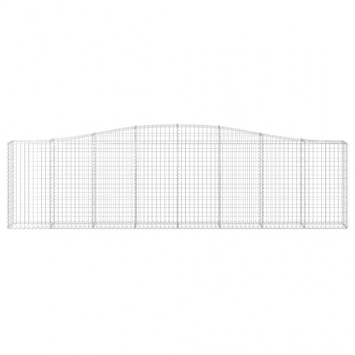 Buede gabionkurve - 6 stk. 400 × 30 × 100/120 cm i galvaniseret jern