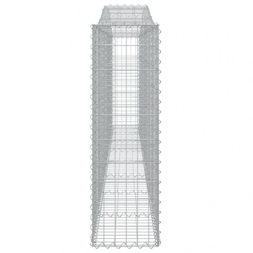 Buede gabionkurve - 6 stk. 400 × 30 × 100/120 cm i galvaniseret jern