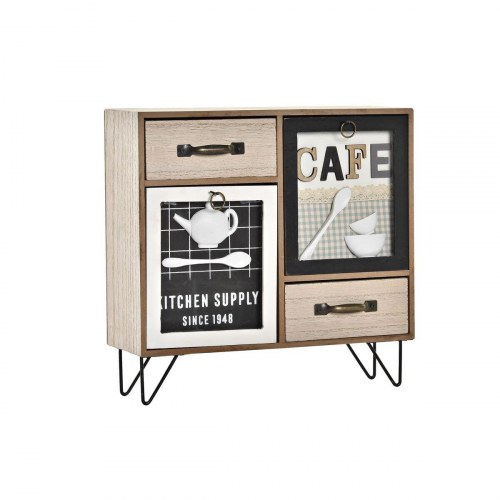 Køkkenskab - Brun/Sort/Grøn, 30 × 10 × 29 cm, 4 skuffer