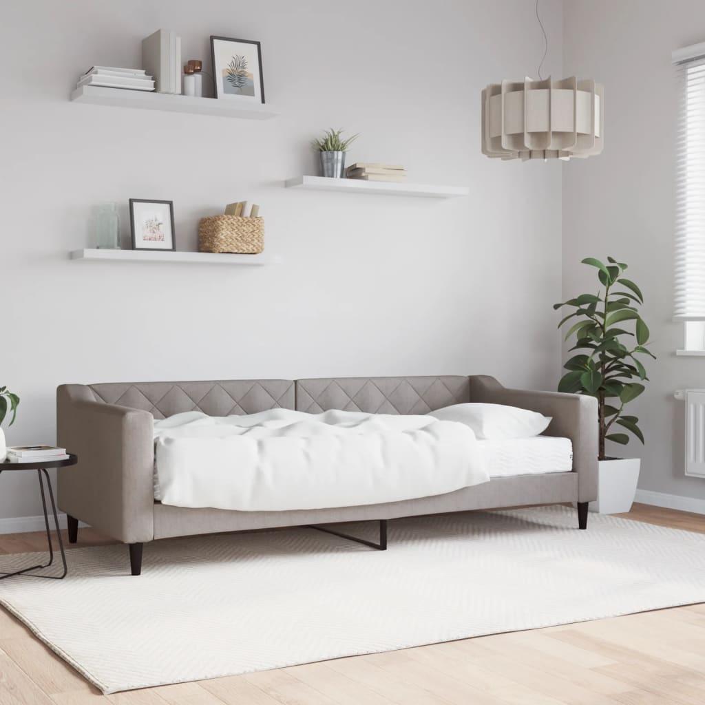 Daybed med madras 80x200 cm stof gråbrun