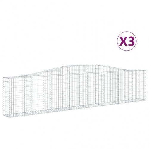 Buede gabionkurve - 3 stk. 400×30×80/100 cm i galvaniseret jern