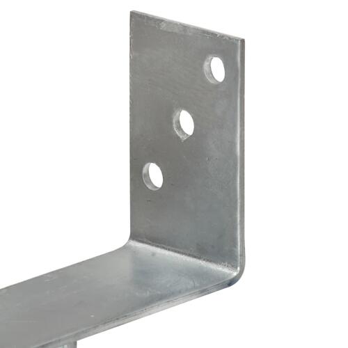 Hegnspløkker 6 stk. 9x6x30 cm galvaniseret stål sølvfarvet