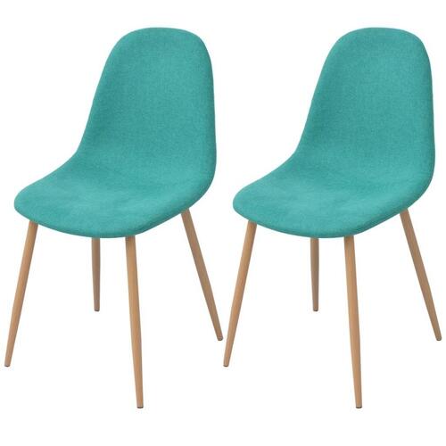 Spisebordsstole i stof 2 stk. grøn