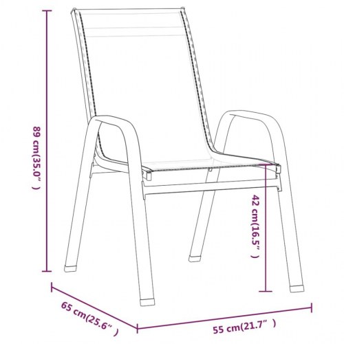 Stabelbare havestole 2 stk. i sort textilene