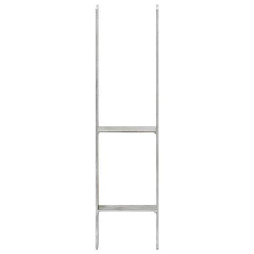 Hegnspløkker 6 stk. 14x6x60 cm galvaniseret stål sølvfarvet