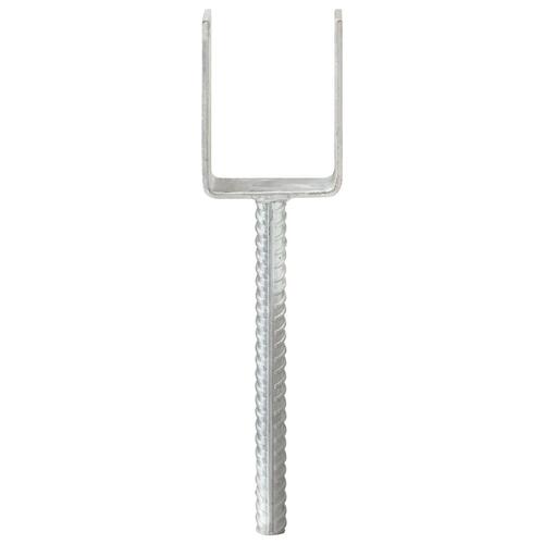 Hegnspløkker 6 stk. 7x6x30 cm galvaniseret stål sølvfarvet