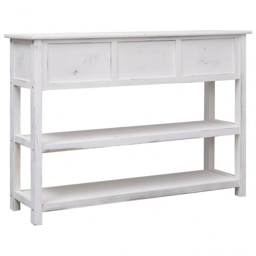 Konsolbord 115x30x76 cm træ antik hvid