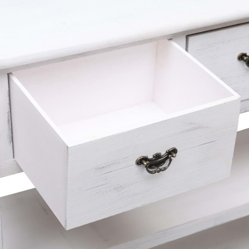 Konsolbord 115x30x76 cm træ antik hvid