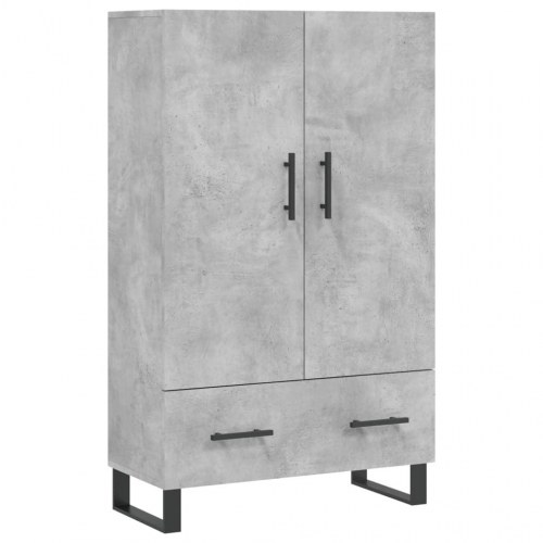 Skab med skuffe 69,5×31×115 cm - konstrueret træ, betongrå