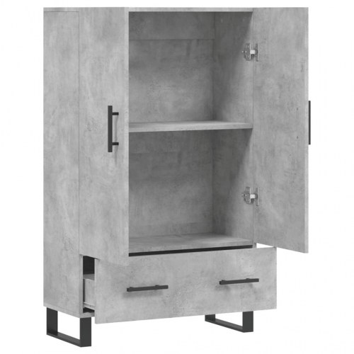 Skab med skuffe 69,5×31×115 cm - konstrueret træ, betongrå
