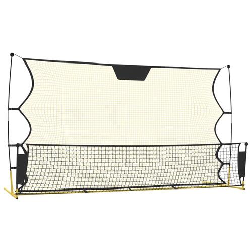 Fodbold-rebounder 183x85x120 cm polyester sort og gul