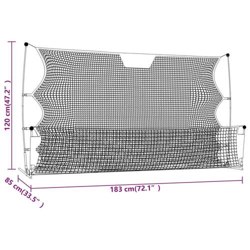 Fodbold-rebounder 183x85x120 cm polyester sort og gul