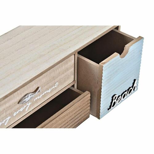 Smykkeskrin 34 x 13 x 16 cm Træ Brun Turkisblå