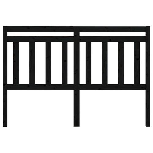 Sengegærde 126x4x100 cm massivt fyrretræ sort