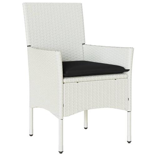 Havestole med hynder 2 stk. polyrattan hvid