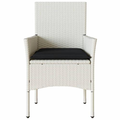Havestole med hynder 2 stk. polyrattan hvid