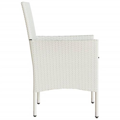 Havestole med hynder 2 stk. polyrattan hvid