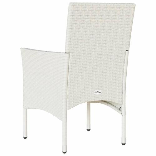Havestole med hynder 2 stk. polyrattan hvid