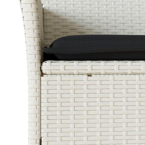 Havestole med hynder 2 stk. polyrattan hvid