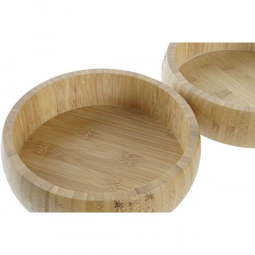 Salatskåle i bambus, natur 20 x 20 x 5 cm (2 stk.)