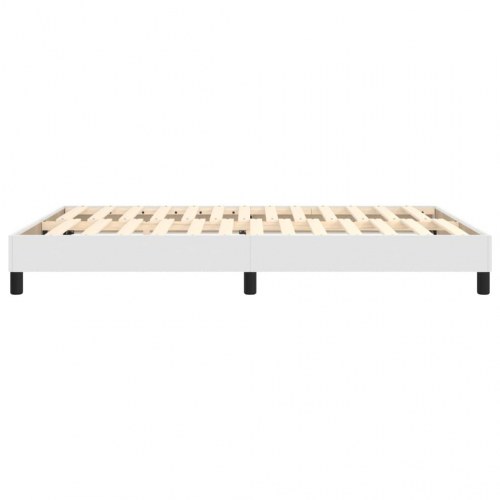 Boxspring sengeramme 140 x 190 cm i kunstlæder - hvid