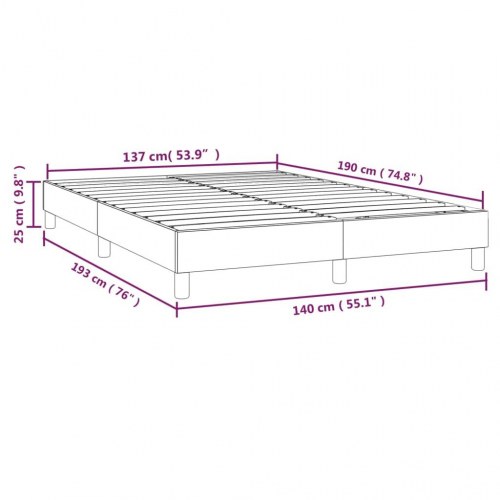 Boxspring sengeramme 140 x 190 cm i kunstlæder - hvid