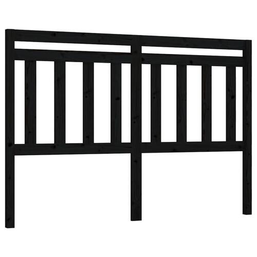 Sengegærde 146x4x100 cm massivt fyrretræ sort