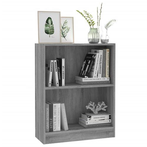Bogreol 60x24x76 cm konstrueret træ grå sonoma-eg
