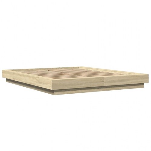 Sengeramme med LED-lys 150 x 200 cm - sonoma-eg