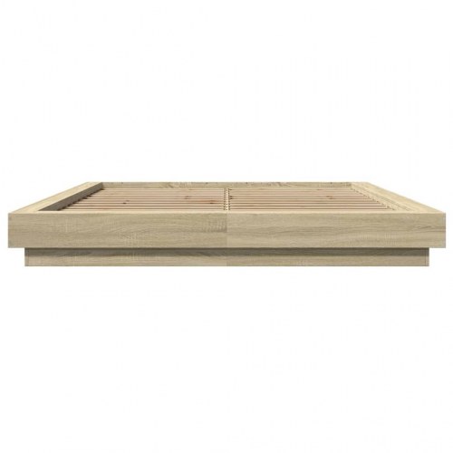 Sengeramme med LED-lys 150 x 200 cm - sonoma-eg