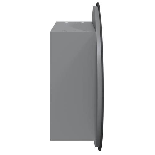 Badeværelsesskab med rundt spejl og LED-lys 40x40x17,5 cm grå