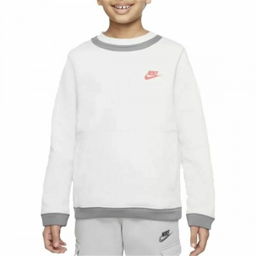 Sweaters uden Hætte til Børn Nike Amplify Hvid - 12-13 år