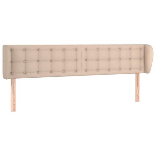 Sengegavl med kanter 183x23x78/88 cm kunstlæder cappuccino