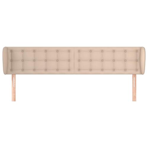 Sengegavl med kanter 183x23x78/88 cm kunstlæder cappuccino