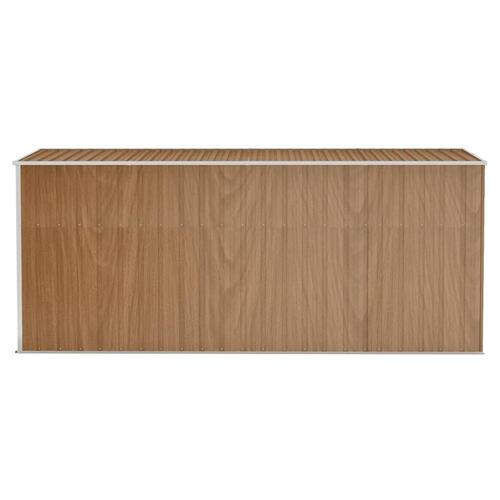 Vægmonteret haveskur 118x382x178 cm galvaniseret stål brun