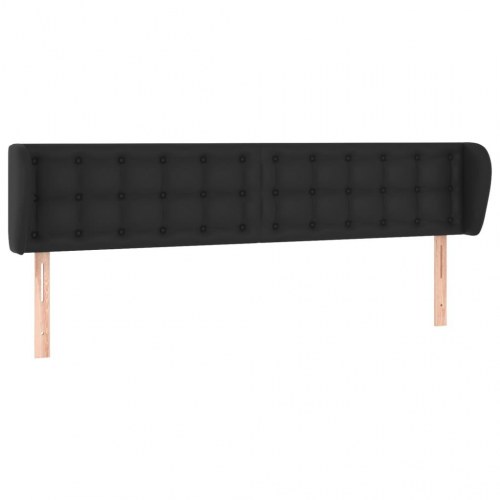 Sengegavl med kanter 203 x 23 x 78/88 cm - sort